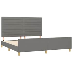 Rám postele bez matrace tmavě šedý 180 x 200 cm textil - obrázek 4