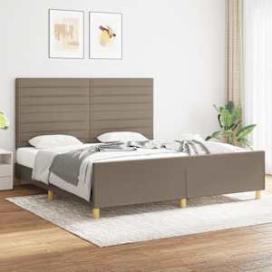 Rám postele bez matrace taupe 180 x 200 cm textil - obrázek 1