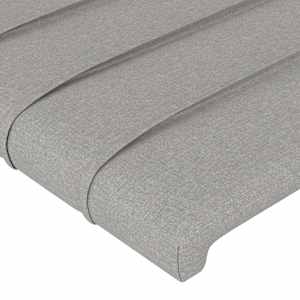 Rám postele bez matrace světle šedý 200 x 200 cm textil - obrázek 10
