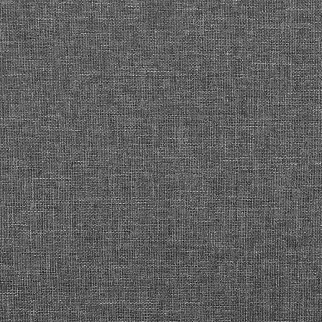 Cadru de pat cu tăblie, gri închis, 200x200 cm, textil