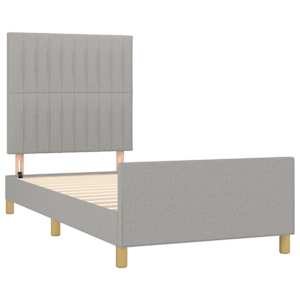 Rám postele bez matrace světle šedá 80 x 200 cm textil - obrázek 4