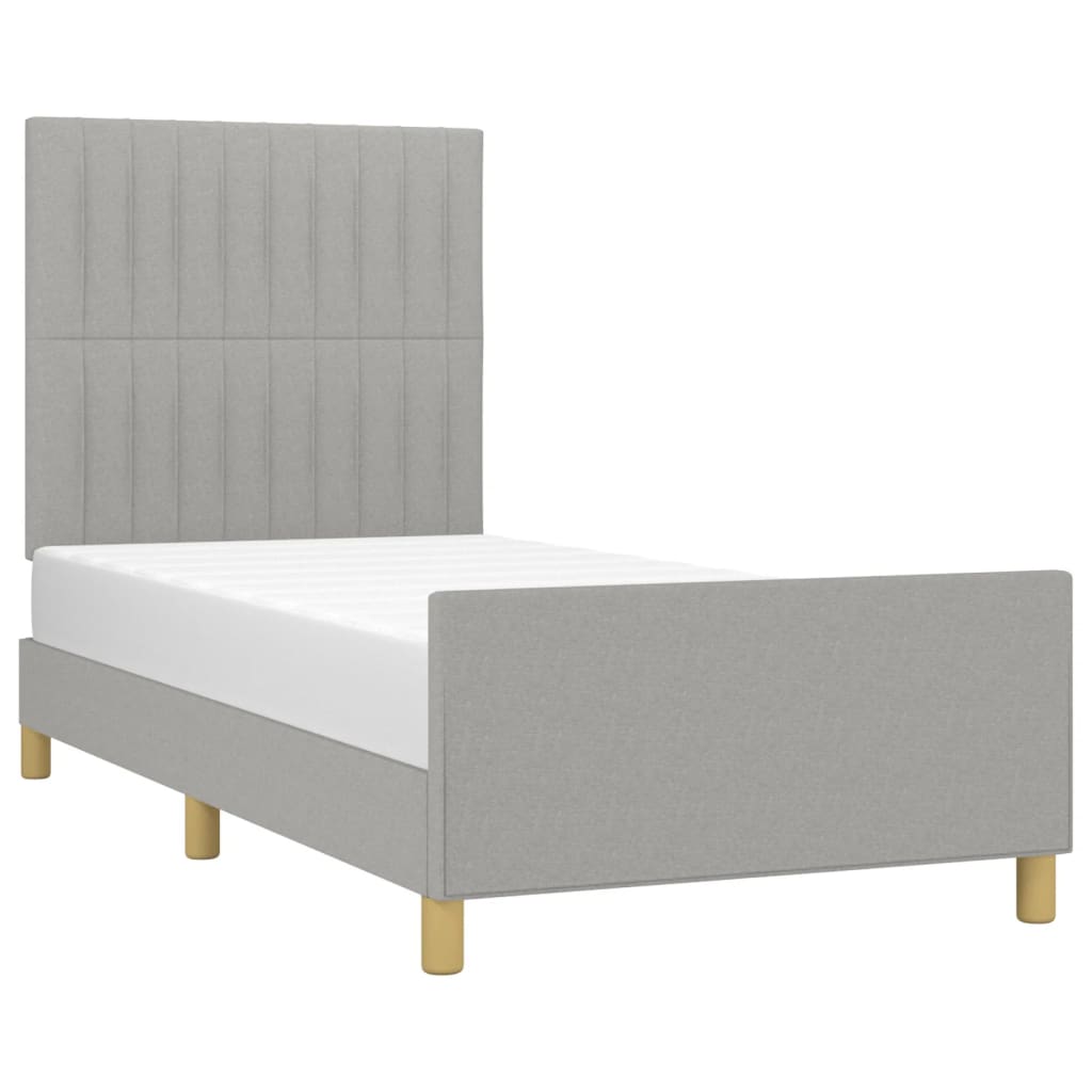 vidaXL Bedframe zonder matras 90x190 cm stof lichtgrijs afbeelding