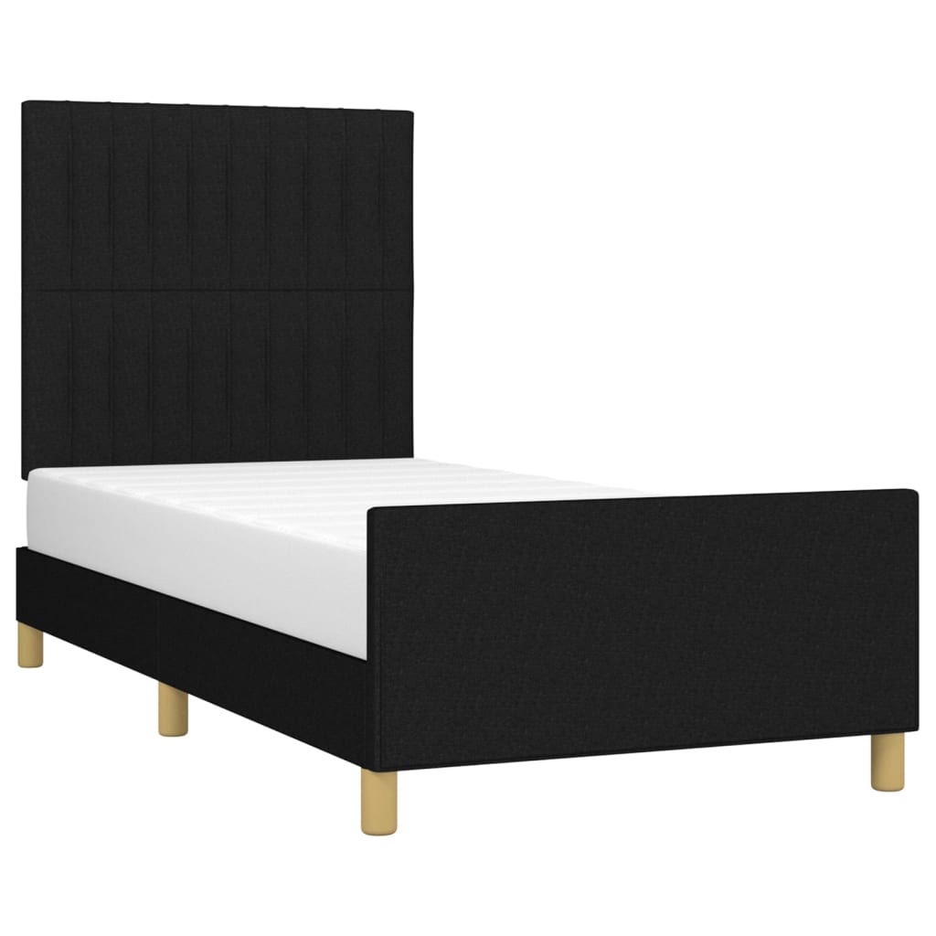 vidaXL Bedframe zonder matras 90x190 cm stof zwart afbeelding