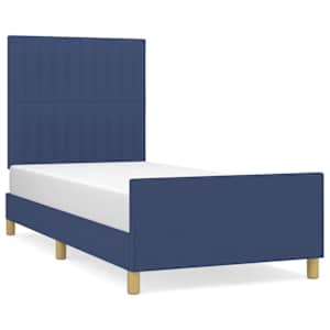 Rám postele bez matrací modrá 90x190 cm textil - obrázek 2