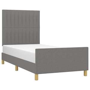 Rám postele bez matrace tmavě šedý 90 x 200 cm textil - obrázek 3