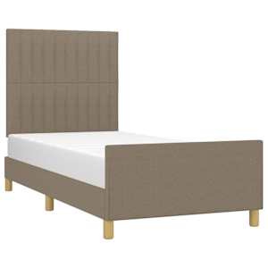 Rám postele bez matrací taupe 90x200 cm textil - obrázek 3