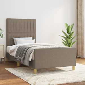 Rám postele bez matrací taupe 90x200 cm textil - obrázek 1