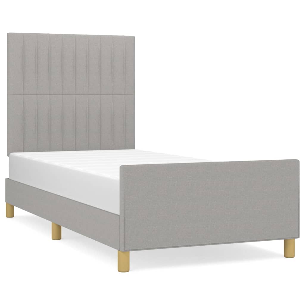 vidaXL Rám postele bez matrace světle šedá 100 x 200 cm textil