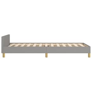 Rám postele bez matrace světle šedá 100 x 200 cm textil - obrázek 7