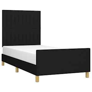 Rám postele bez matrace černý 100 x 200 cm textil - obrázek 3
