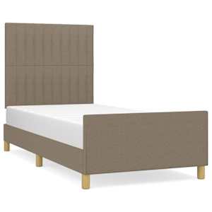 Rám postele bez matrace taupe 100 x 200 cm textil - obrázek 2
