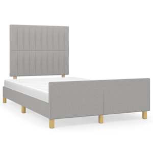 Rám postele bez matrace světle šedá 120 x 200 cm textil - obrázek 2