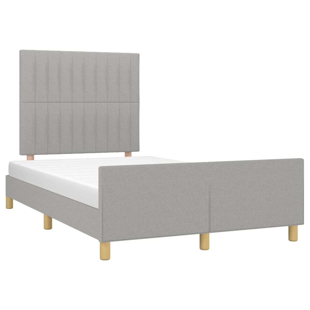 vidaXL Bedframe zonder matras 120x200 cm stof lichtgrijs afbeelding