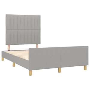 Rám postele bez matrace světle šedá 120 x 200 cm textil - obrázek 4