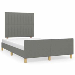 Rám postele bez matrace tmavě šedá 120 x 200 cm textil - obrázek 2
