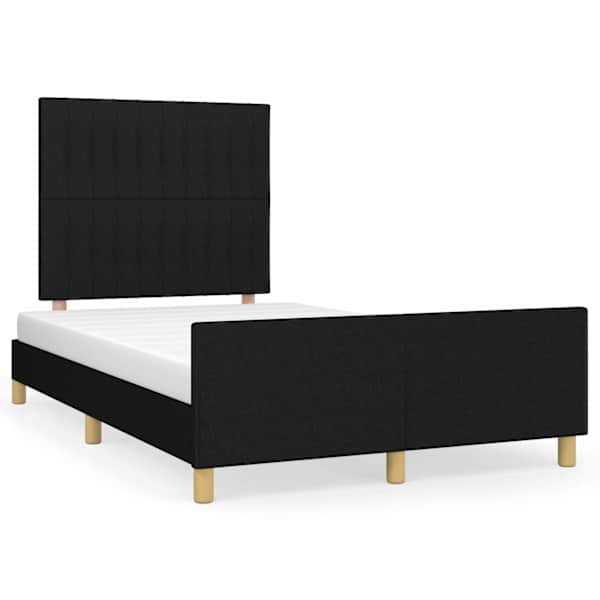 vidaXL Voodiraam ilma Madratsita Must 120x200 cm kangas