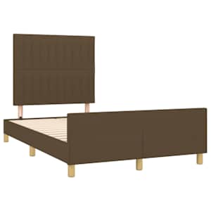 Rám postele bez matrace tmavě hnědá 120 x 200 cm textil - obrázek 4