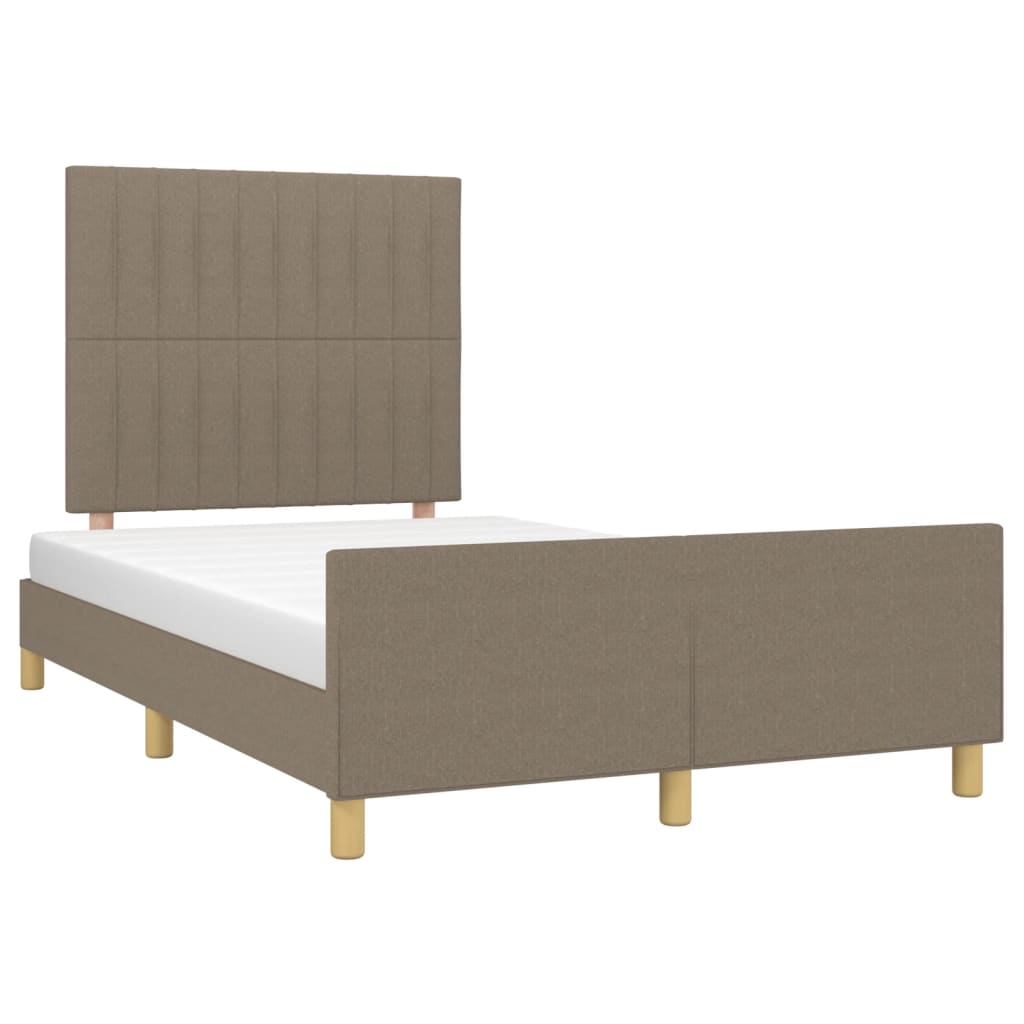 vidaXL Bedframe zonder matras 120x200 cm stof taupe afbeelding