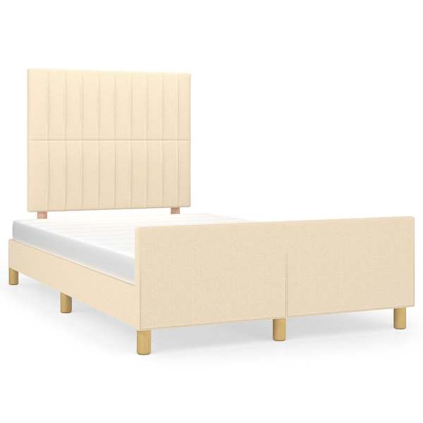 vidaXL Voodiraam ilma Madratsikreemita 120x200 cm kangas