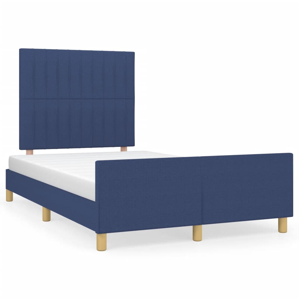 vidaXL Rám postele bez matrace modrá 120x200 cm textil