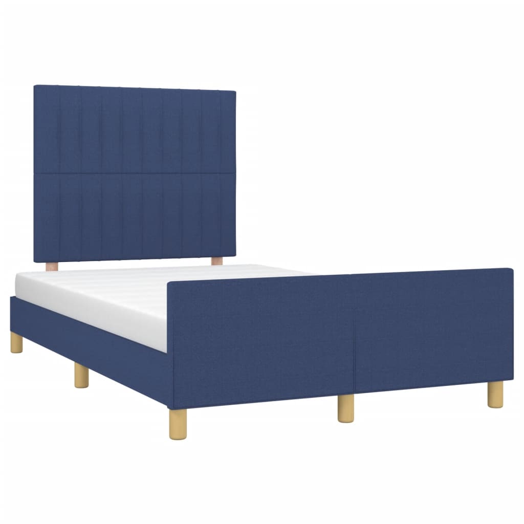 vidaXL Bedframe zonder matras 120x200 cm stof blauw afbeelding