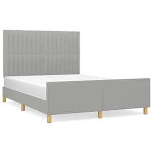Rám postele bez matrace světle šedý 140 x 190 cm textil - obrázek 2