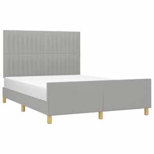 Rám postele bez matrace světle šedý 140 x 190 cm textil - obrázek 3