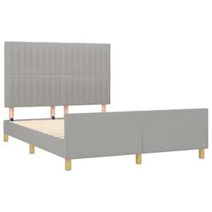 Rám postele bez matrace světle šedý 140 x 190 cm textil - obrázek 4
