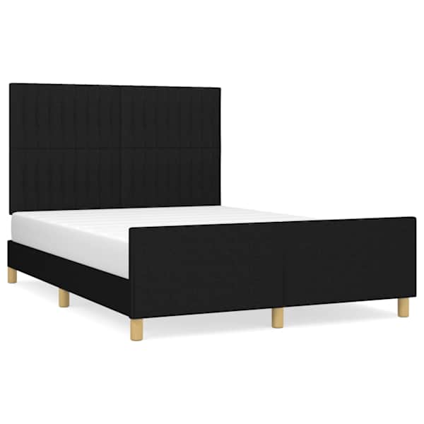 vidaXL voodiraam ilma madratsita, must, 140x190 cm, kangas