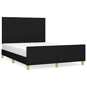Rám postele bez matrace černý 140 x 190 cm textil - obrázek 2