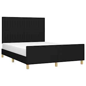 Rám postele bez matrace černý 140 x 190 cm textil - obrázek 3