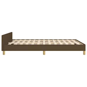 Rám postele bez matrace tmavě hnědý 140 x 190 cm textil - obrázek 7