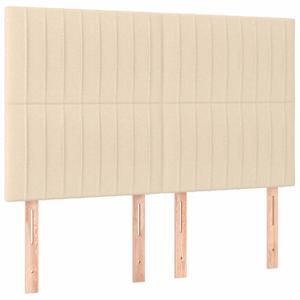 Rám postele bez matrace krémový 140 x 190 cm textil - obrázek 8
