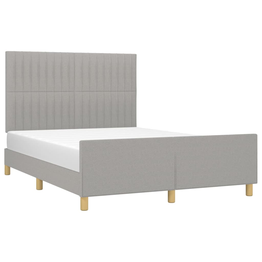 vidaXL Bedframe zonder matras stof lichtgrijs 140x200 cm afbeelding