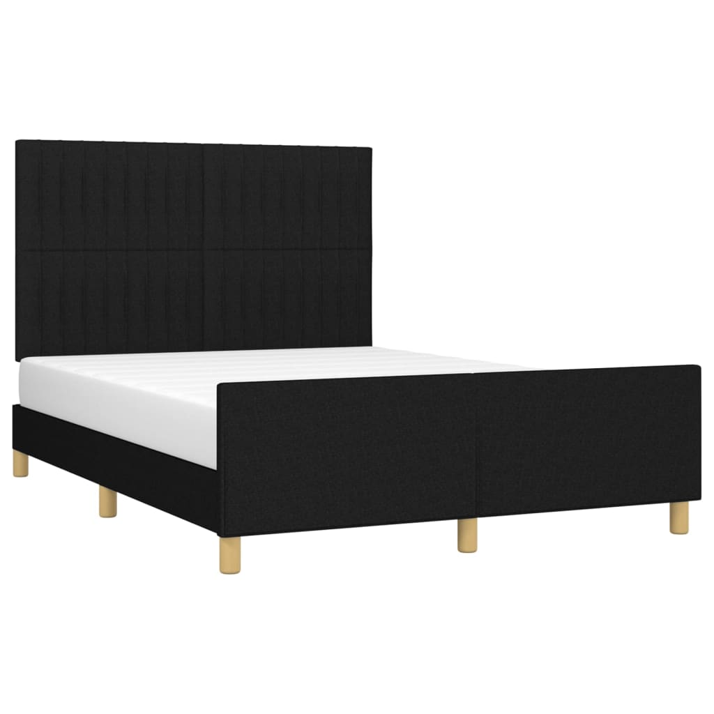 vidaXL Bedframe zonder matras stof zwart 140x200 cm afbeelding