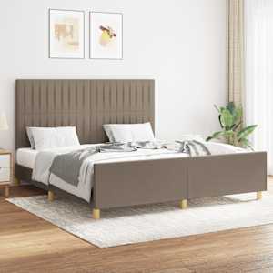 Rám postele bez matrace taupe 160 x 200 cm textil - obrázek 1