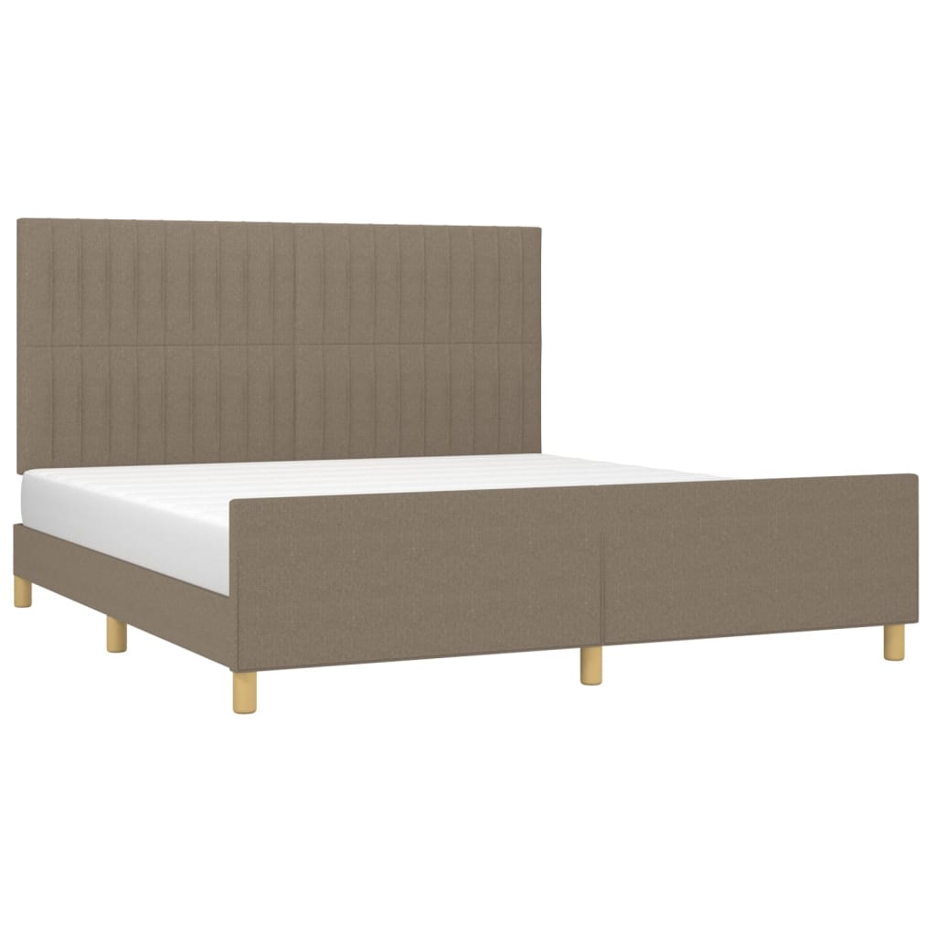 vidaXL Bedframe zonder matras stof taupe 180x200 cm afbeelding