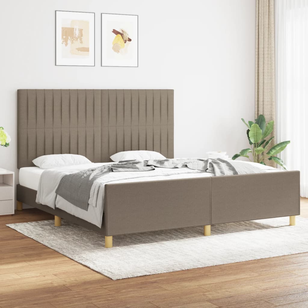 Bettgestell ohne Matratze Taupe 180×200 cm Stoff