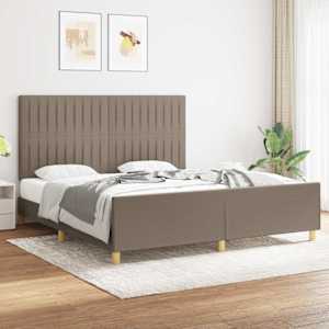 Rám postele bez matrace taupe 180 x 200 cm textil - obrázek 1