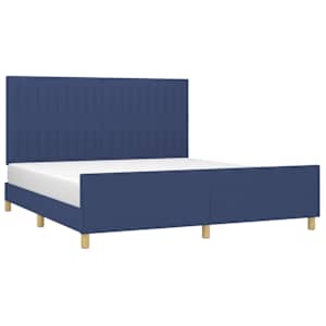 Rám postele bez matrace modrý 180 x 200 cm textil - obrázek 3