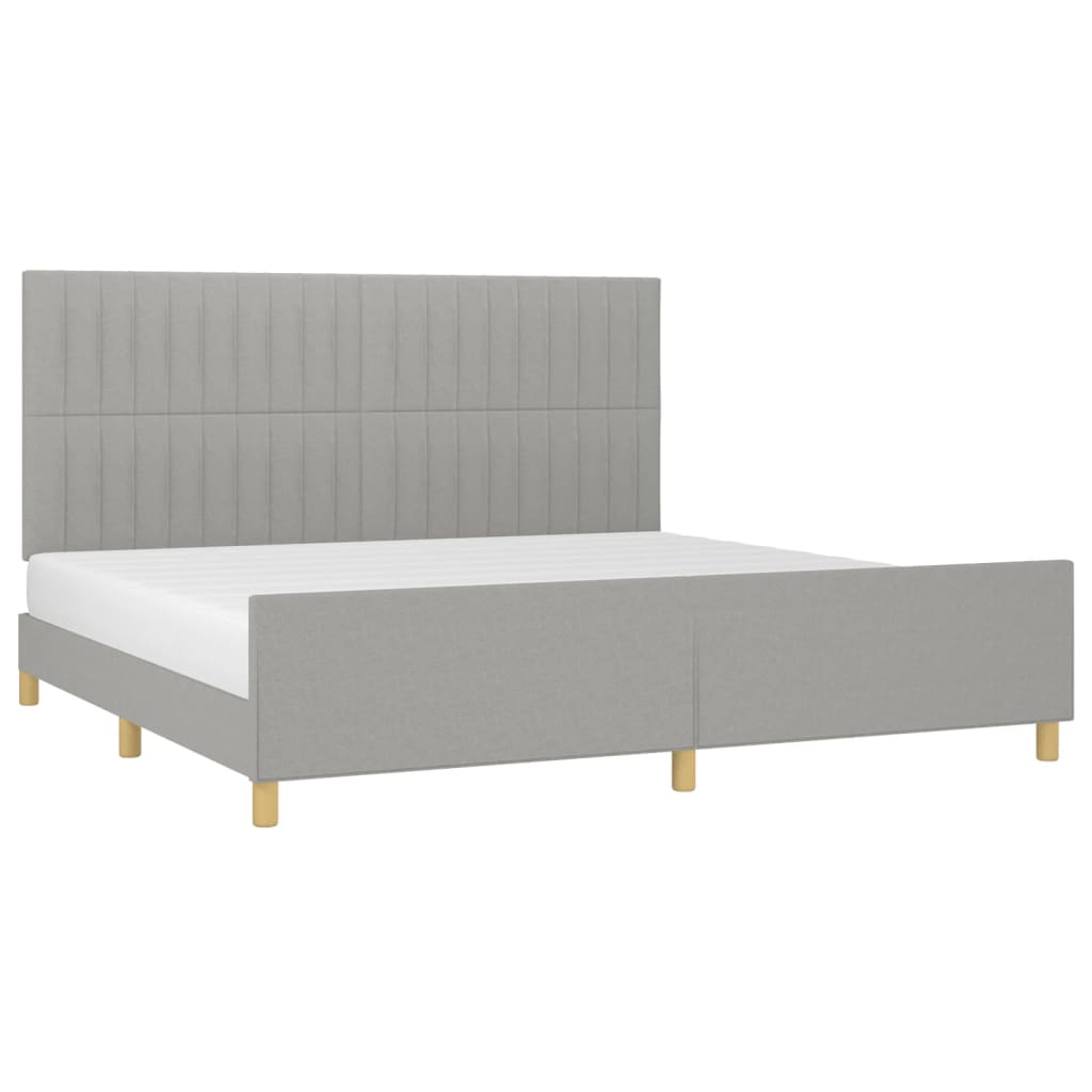 vidaXL Bedframe zonder matras stof lichtgrijs 200x200 cm afbeelding