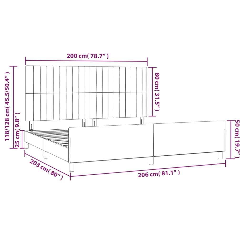 Rám postele bez matrace krémový 200 x 200 cm textil - obrázek 14