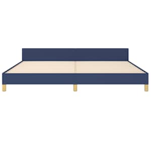 Rám postele bez matrace modrý 200 x 200 cm textil - obrázek 6