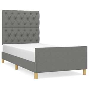 Rám postele bez matrace tmavě šedá 80 x 200 cm textil - obrázek 2