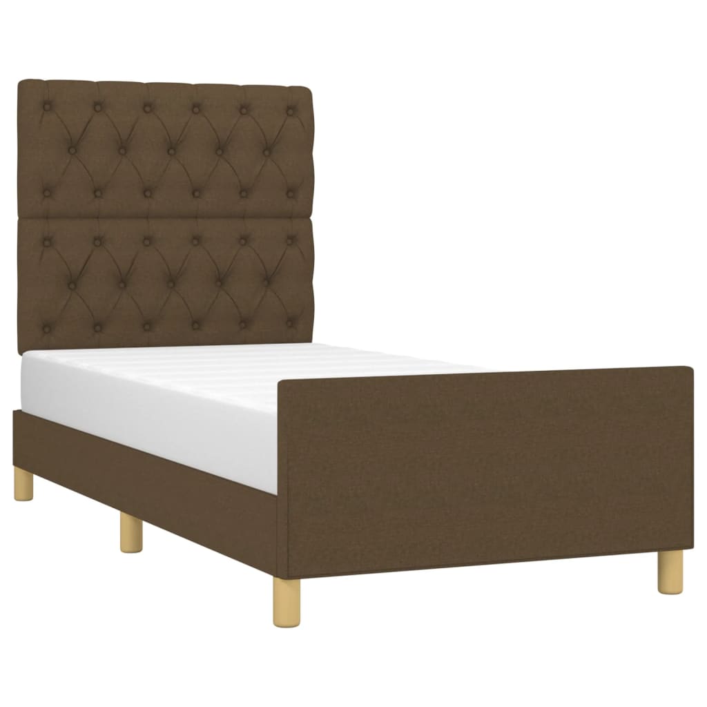 vidaXL Bedframe zonder matras 80x200 cm stof donkerbruin afbeelding