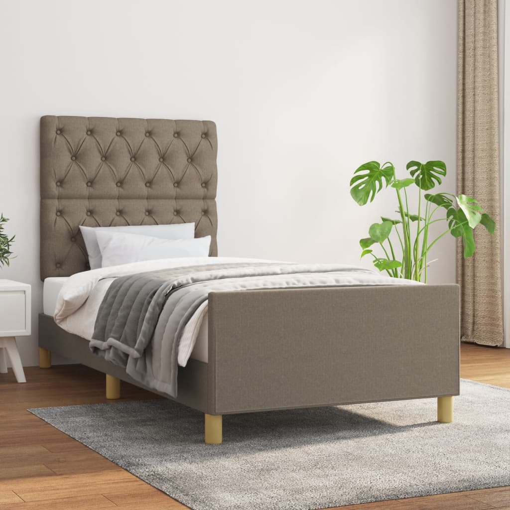 vidaXL Cadru de pat fără saltea Taupe 80x200 cm țesătură