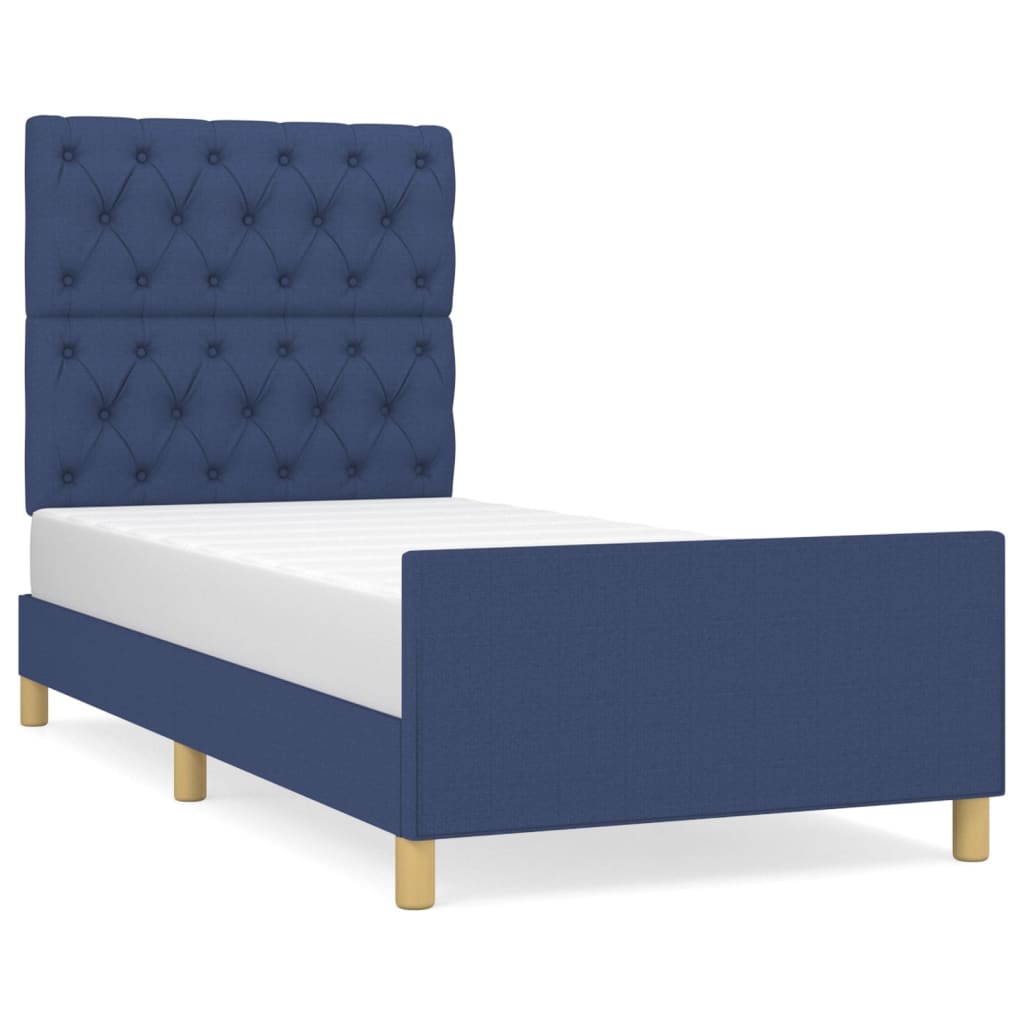 vidaXL Rám postele bez matrací modrá 80x200 cm textil