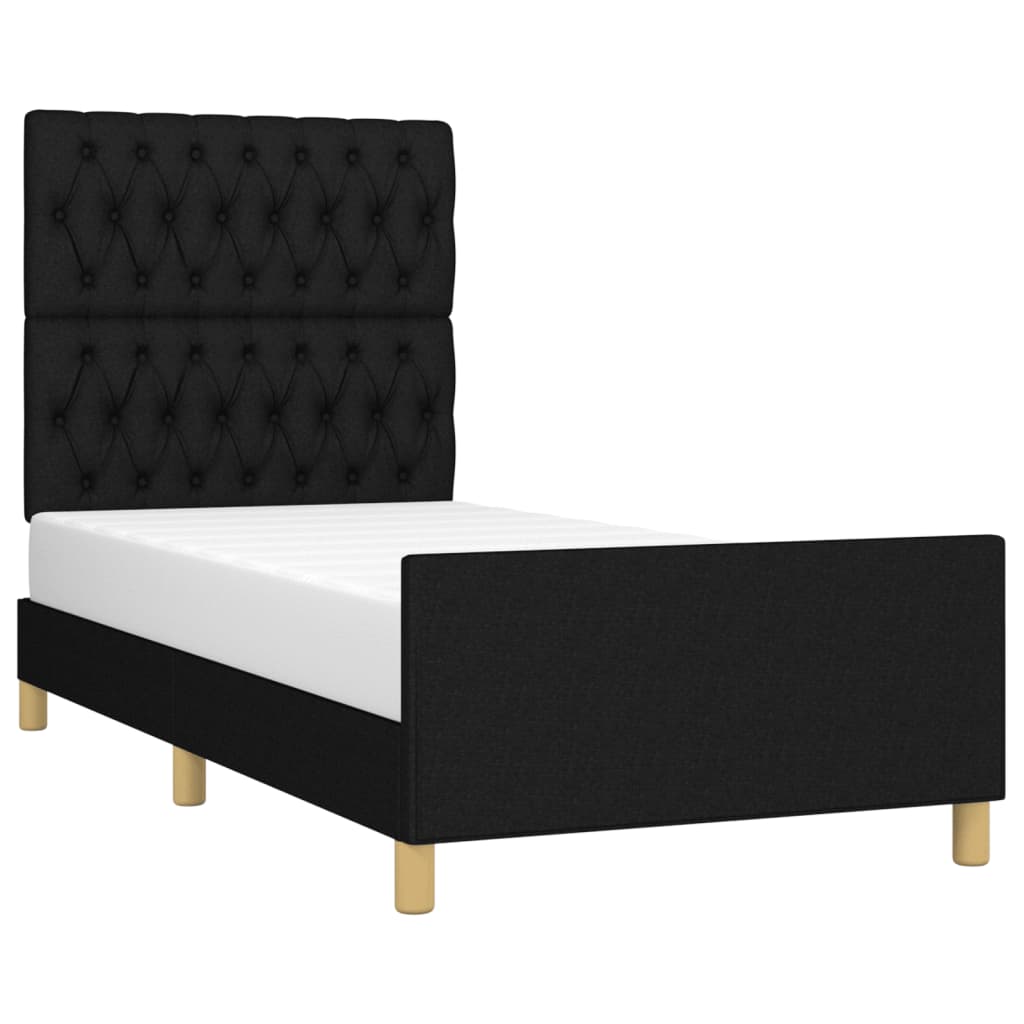 vidaXL Bedframe zonder matras 90x200 cm stof zwart afbeelding