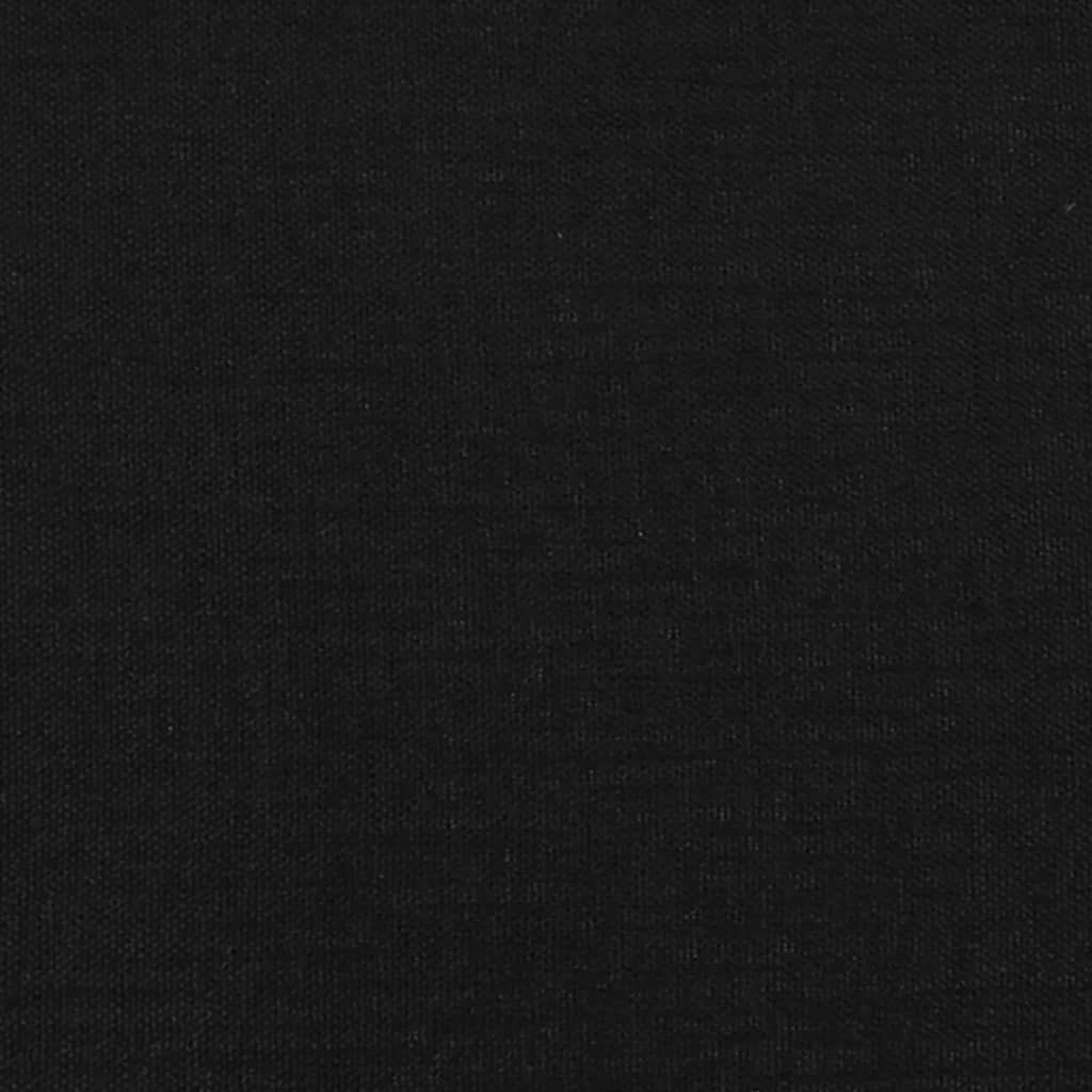 Fekete szövet ágykeret fejtámlával 90 x 200 cm 