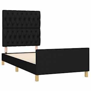 Rám postele bez matrací černá 90x200 cm textil - obrázek 4